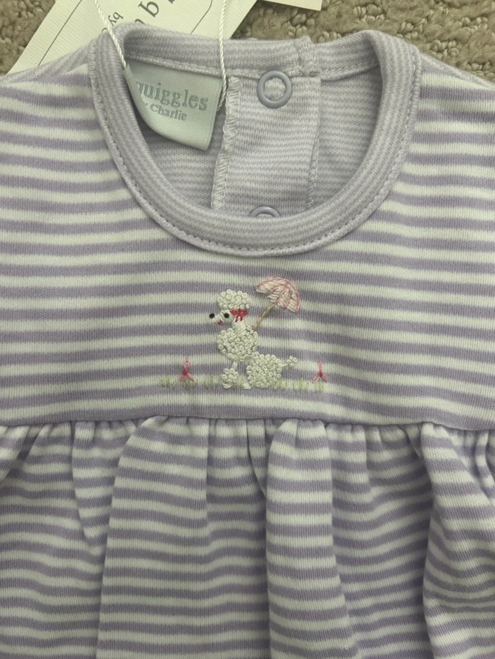 NWT Squiggles purple striped poodle apron bubble - Picture 2 of 4